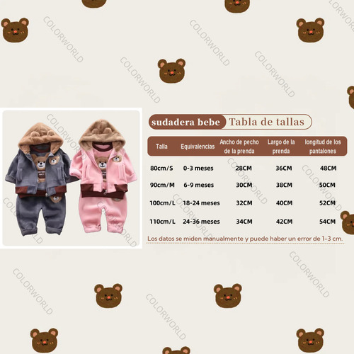 Conjunto De Ropa De 3 Pzs Para Bebé 0-6 Años Niño Y Niña