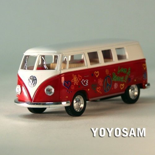 Toysmith 1962 Volkswagon Micro Bus Beetle Diecast Vw Van Red