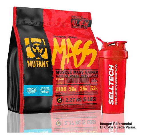 Ganador De Peso Mutant Mass 5 Lb Cookies And Cream + Shaker