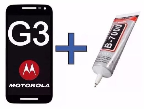 Display Moto G3 Preto Frontal Tela Touch + Cola B7000 110 Ml