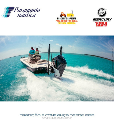 Motor De Popa Mercury 4 Tempos 300hp Xl V8 Mecânico Preto