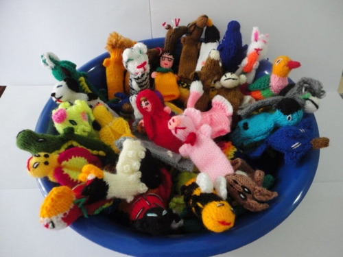 Titere De Dedos Tejido De Alpaca Artesanal Andino Pack X10