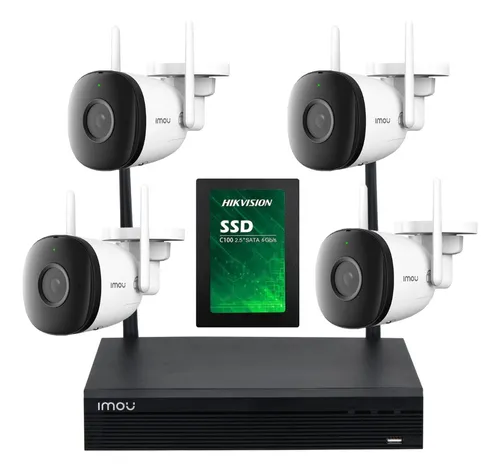 Kit Ip Imou Nvr Inalambrico 8ch+ 4 Camara Wifi 1080p + Disco