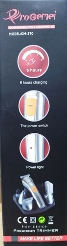 Afeitadora Eléctrica Recargable Kit 7 En 1 Pro Gemei Gm 570