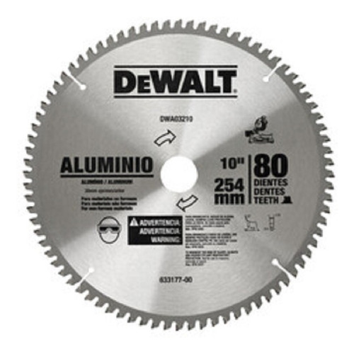 Disco De Corte 10'' Para Aluminio 80 Dientes Dewalt A03210