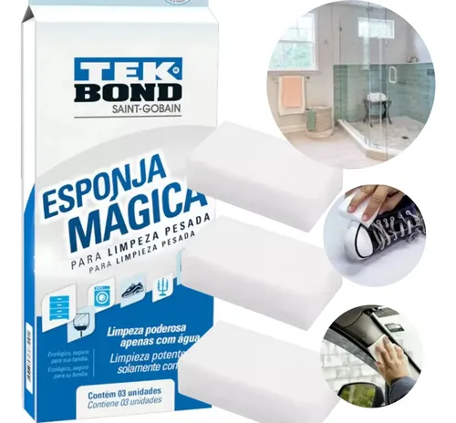 Esponja Mágica Limpeza Pesada Tekbond 3 Unidades