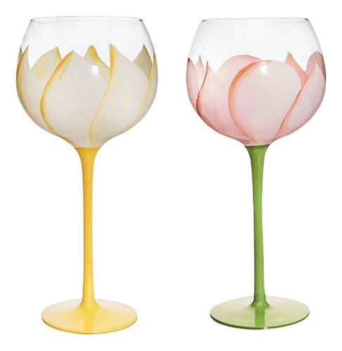 2 Elegantes Vasos Para Beber Cristalería Floral 14 Para