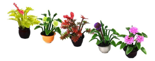 Set De 5 Macetas Para Flores Puppenhaus Modell Garten, 2 Uni