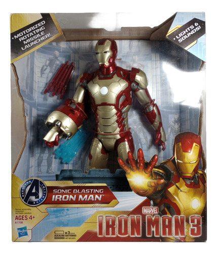 Figura De Marvel Sonic Blasting Iron Man Con Sonidos Y Luces