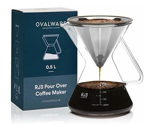 Prensa Francesa Ovalware Pour Over Coffee Dripper Maker - (1