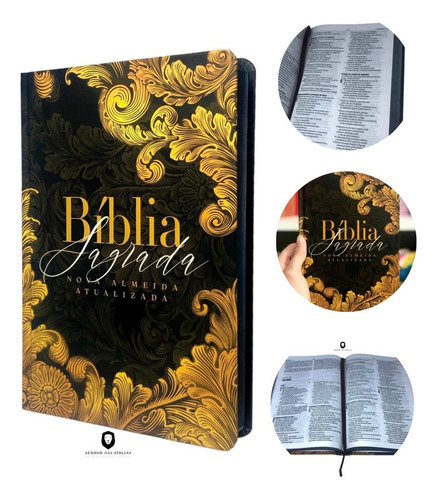 Bíblia Sagrada Naa Leão Cinza Capa Dura Nova Almeida Atualiz
