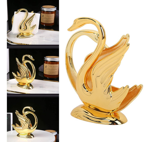 Servilletero Dorado Servilletero Cisne De Metal Inoxidable