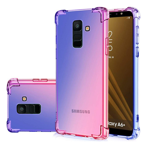 Funda Para A6 Plus 2018 Galaxy A6 Plus 2018 Azul/rosa Piel S