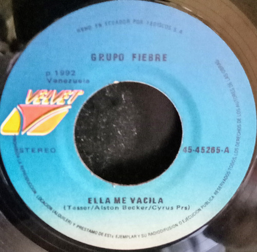 Grupo Fiebre/rhapsodia Disco 45 Rpm (Usado)
