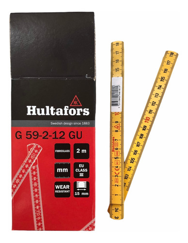 Metro Sueco Hultafors Fibra De Vidro Com 2mts 12 Dobras