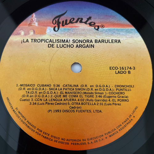 Sonora Barulera De Lucho Argain - La Tropicalisima! Lp
