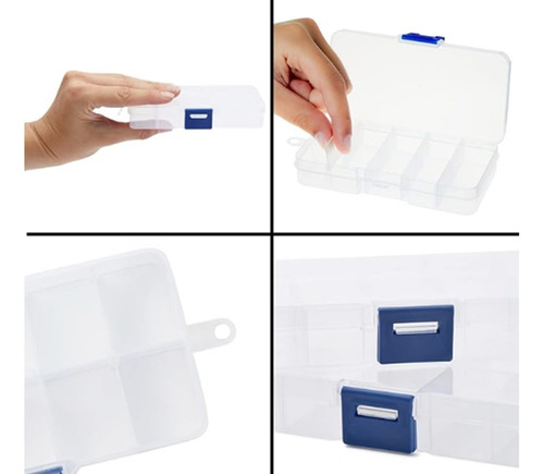 Kit De 5pz De Caja Organizadora De Plástico, 10 Divisiones