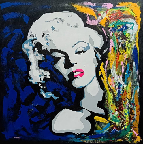 Quadro Moderno Marilyn Monroe Valdonês S. Ribeiro 120x120cm