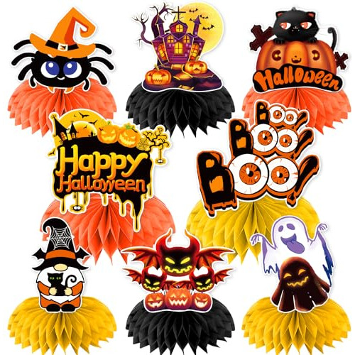 8 Piezas De Decoraciones De Mesa De Halloween 3d, Decor...