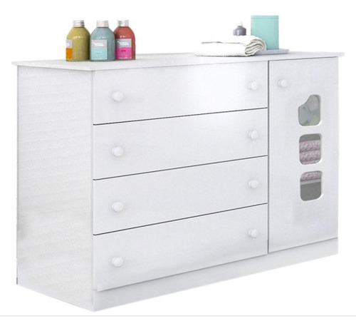 Cômoda Infantil Lívia Branco Brilho - Phoenix Branco