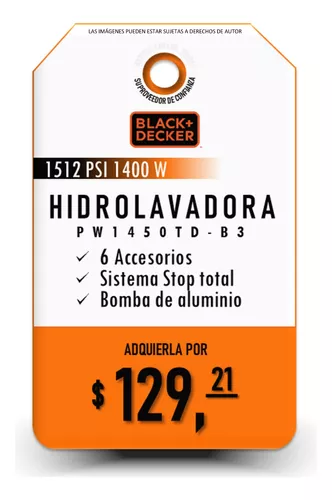 HIDROLAVADORA BLACK & DECKER AUTOCEBANTE 1400W PW1450TD-B3