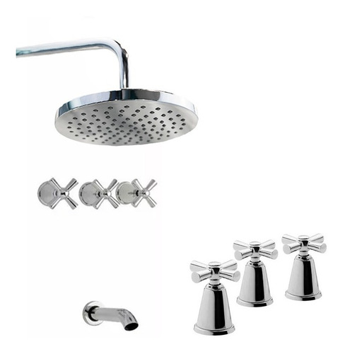 Juego Griferia Baño Ducha Bide Hydros Toscana Duchon Metal