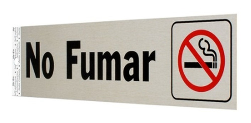 Letrero De Aluminio Cartel No Fumar Autoadhesivo