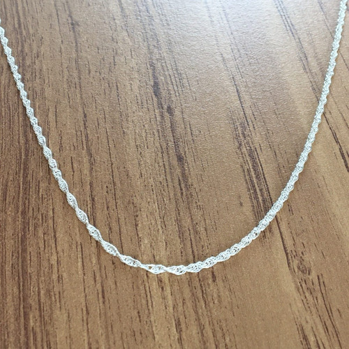 Imagen 5 de 10 de Cadena Torzal De Plata 925 Hombre O Mujer De 70 Cm Agálea