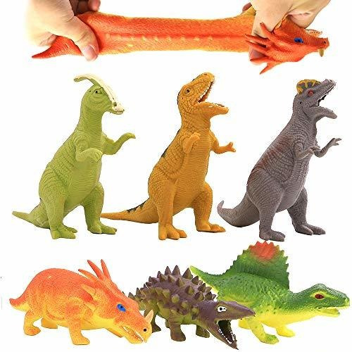 Figuras De Dinosaurios De Goma - Set De 6