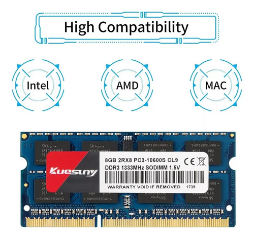 Memoria Ram Kuesuny 8gb Ddr3 1333mhz (Usado)