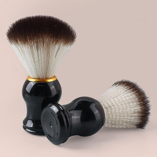 2 Pincel De Barbear Masculino Cerdas Macias Borda Dourada