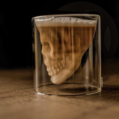 Set De Shots 2 Vasos Cristal Calavera Craneo 13 Cm (2 Pzas)