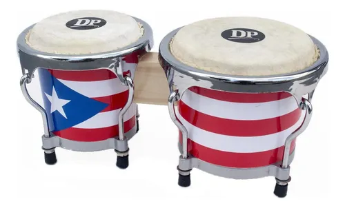 Dp Music Mini Bongo Puerto Rico Flag - Instrumento De Per...