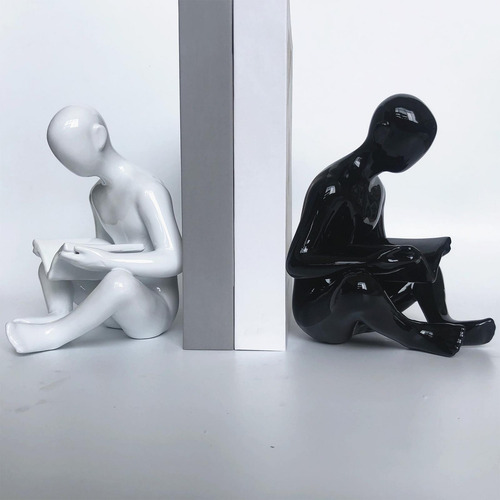 Estátua De Leitor De Resina Decoração De Branco