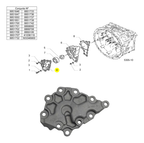 Tapa De Bomba De Aceite Caja Stralis Cursor Iveco 42530599