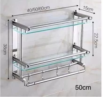 Toallero Para Baño Repisa 60cm Organizador Estante Acero