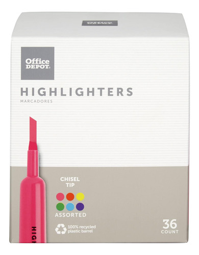 Office Depot® Brand Chisel-tip 100 % Plástico Reciclado, 36