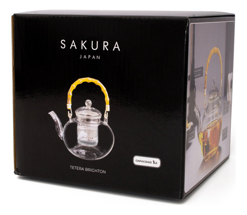 Tetera Brighton Sakura Vidrio Borosilicato Con Infusor 1 L Color Transparente