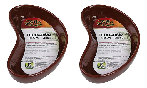 Zilla Reptile Terrarium Dishes, 2 Pack, Medium