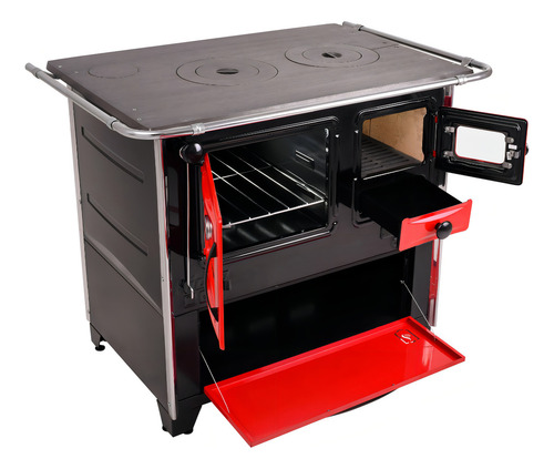 Fogão A Lenha Prime Box Vermelho L/ Esquerdo Hfs2blev Hidro
