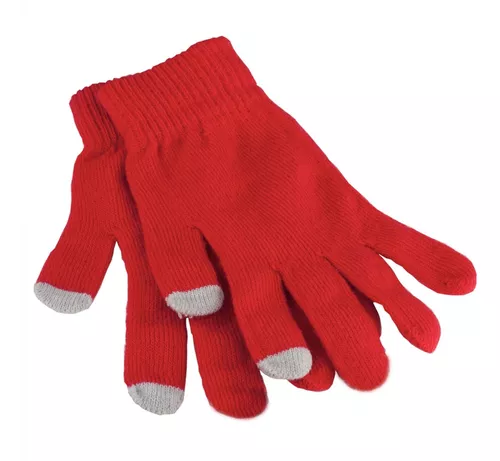 Guantes Táctiles Universales Función Táctil Extensible Unisex Rojo