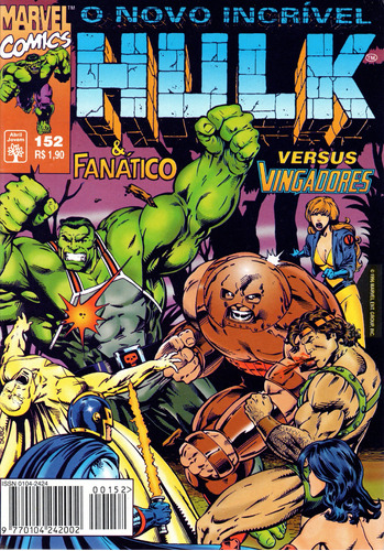 O Novo Incrível Hulk N° 152 - 84 Páginas Em Português - Editora Abril - Formato 13,5 X 19 - Capa Mole - 1995 - Bonellihq Cx03 Abr24