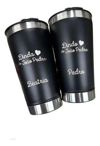Kit 2 Copos Térmico Personalizado Dindo Dinda Padrinhos