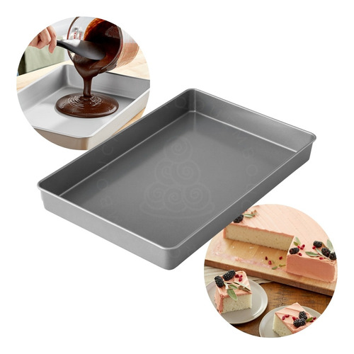 Molde Rectangular Mediano Antiadherente Brownie 33cm Wilton