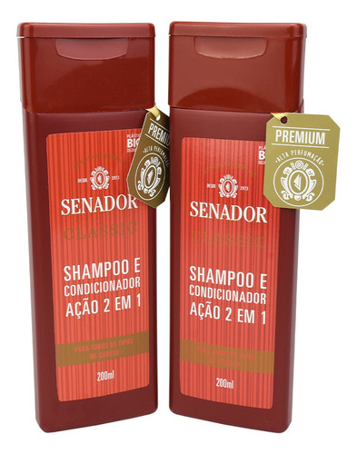 Shampoo 2 Em 1 Senador 200ml Classic Kit Com 2