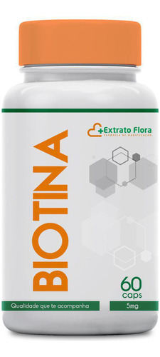 Biotina 5mg 60 Cápsulas (vitamina B7)