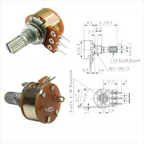 Kit-10 Potenciômetro 100k Com Chave