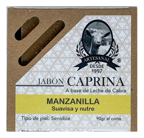 Jabón Caprina Con Manzanilla Suaviza Y Nutre P/sensible 90g