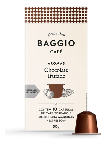 Baggio Caps Aroma Chocolate Trufado Box - 10 Cápsulas
