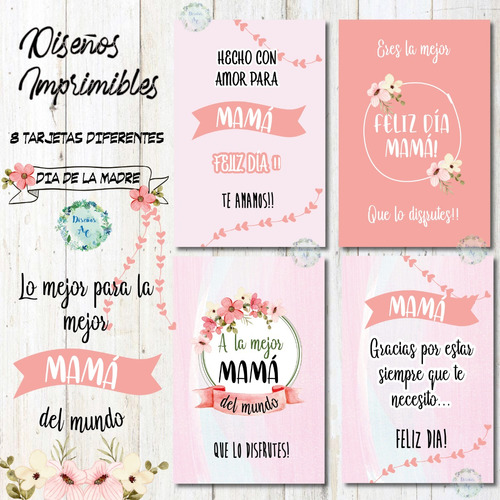 Tarjetas Día De La Madre 3 - Kit Imprimible
